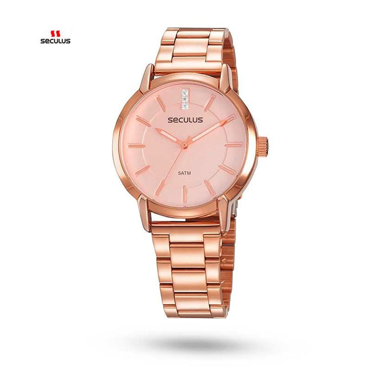 Relógio de Pulso Seculus Feminino Cristais Rose - 20937LPSVRS3 - Truedata