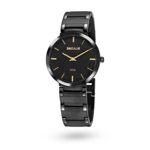 Relógio de Pulso Seculus Feminino em Aço Preto - 24214GPSVPA4 - Truedata