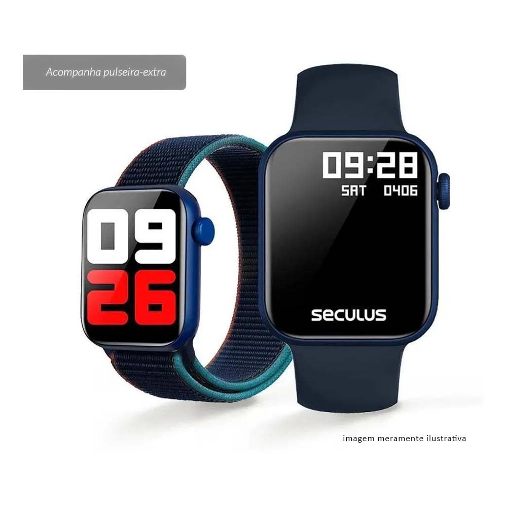 Relógio de Pulso SmartWatch Seculus Sport C/ Pulseira Adicional em Borracha - 17001MPSVEL3 - Truedata