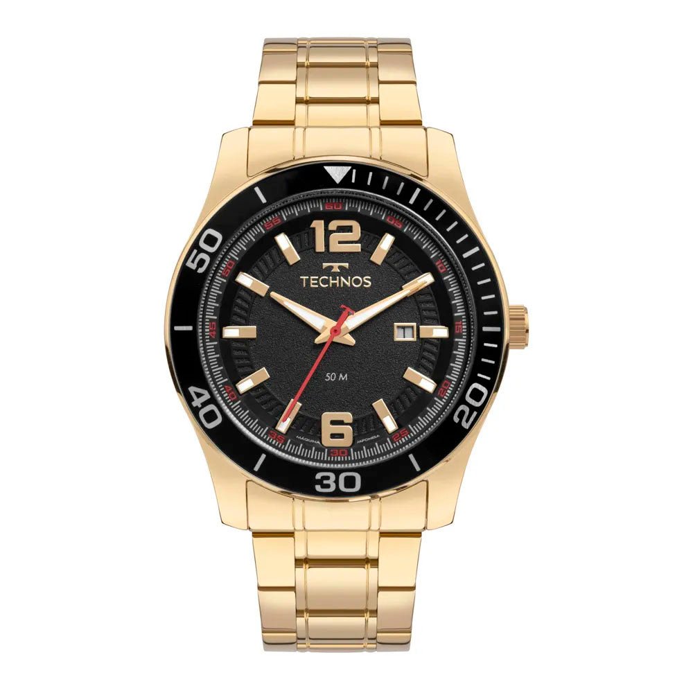 Relógio de Pulso Technos Racer Masculino em Aço Dourado - 2117LFH/1P - Truedata