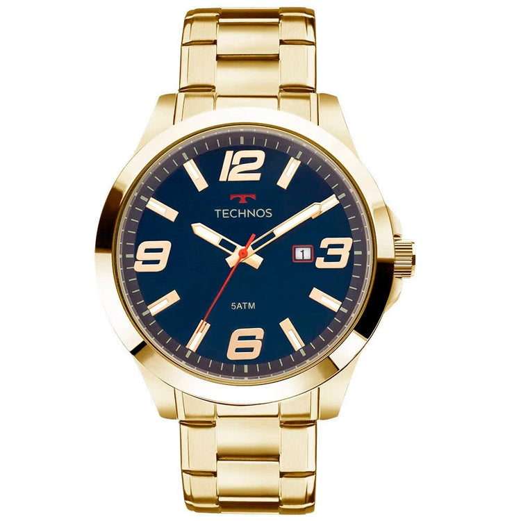 Relógio de Pulso Technos Racer Masculino em Aço Dourado/Azul - 2115MPIS/4A - Truedata