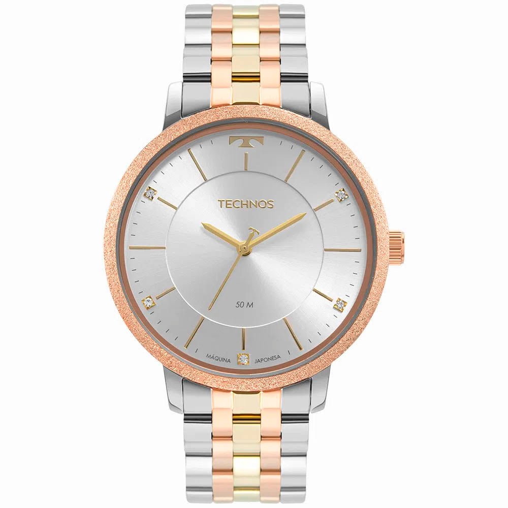 Relógio de Pulso Technos Trend Bicolor Feminino em Aço Rose Gold e Prata - 2035MTE/1K - Truedata