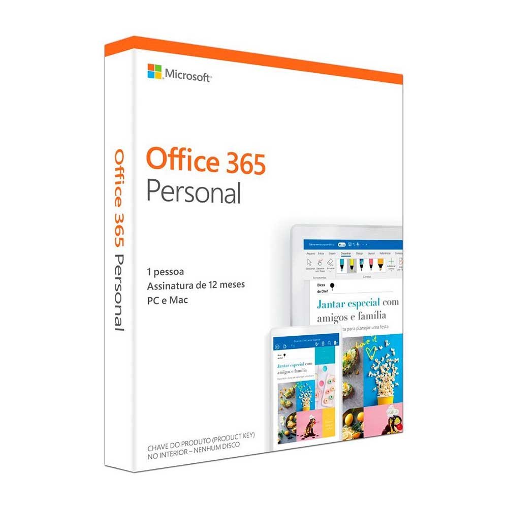 Software Microsoft Office 365 Personal Anual QQ2 - 00008 Brl Download - 1 computador + 1 Dispositivo Móvel - Truedata