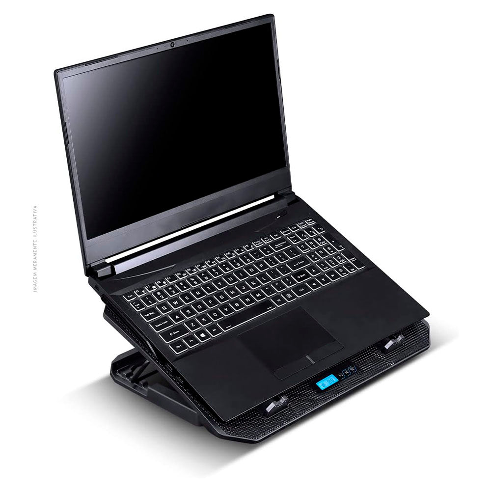 Suporte Base Cooler Para Notebook c/ Ajuste Ice Vinik C/ Led Blue - CN300 - Truedata