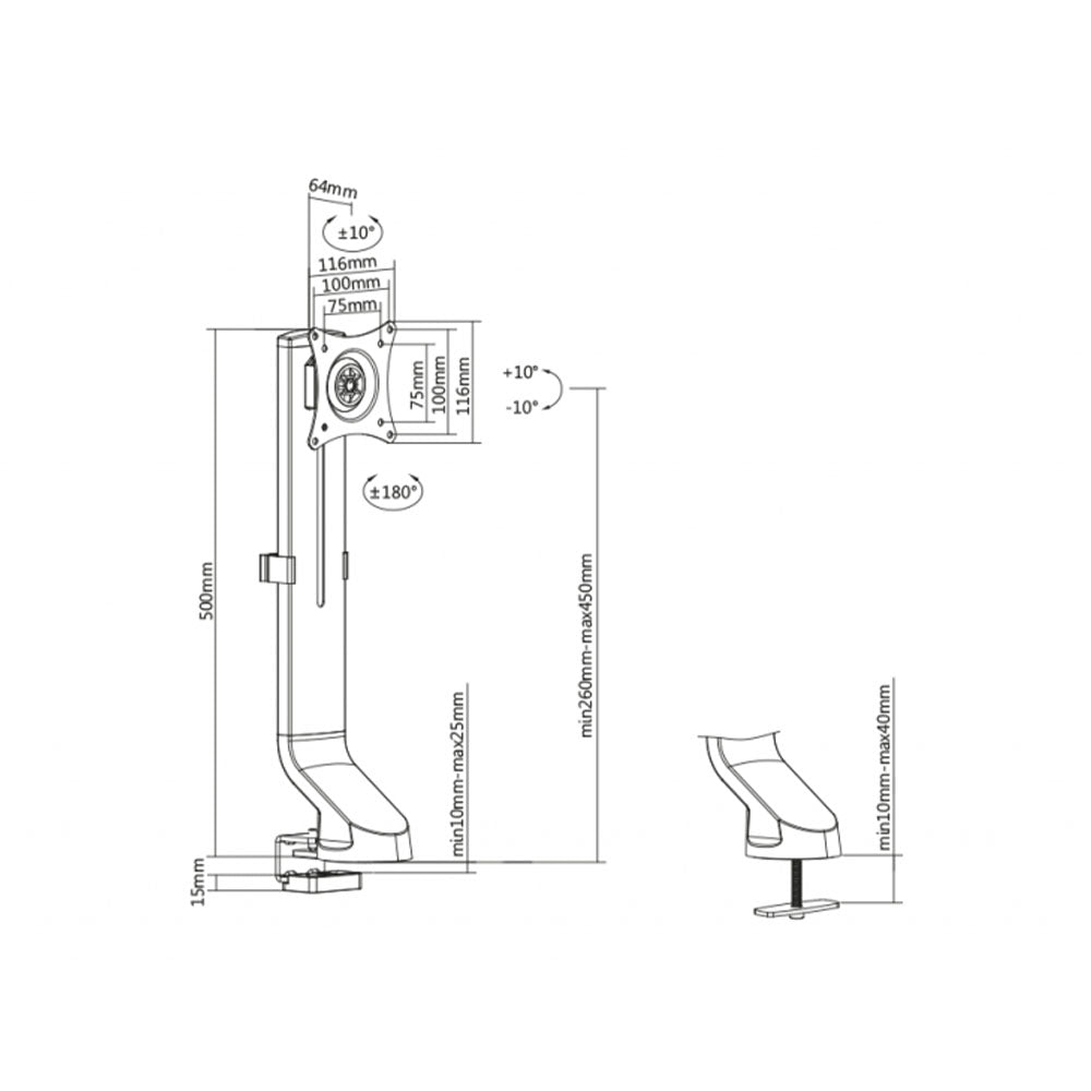 Suporte de Mesa para Monitor PCYes 17" a 32" - PLMSM01F - Truedata