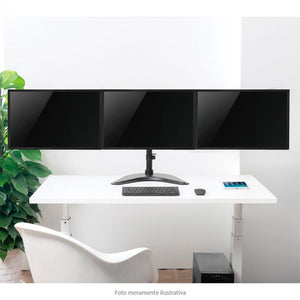 Suporte de Mesa para Três Monitores PCYes 13" a 27" Vesa 100x100 - PLMSM03A - Truedata