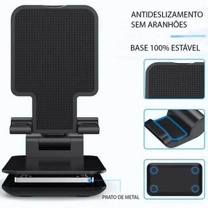 Suporte De Mesa Retrátil Para Smartphone e Tablet com Altura Regulável - EX - 1011 - Truedata