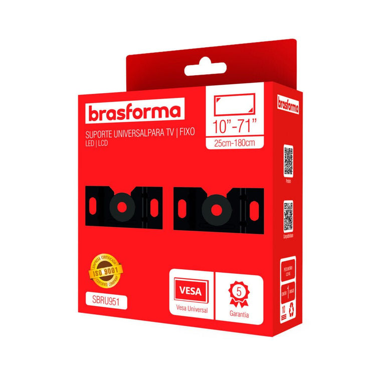 Suporte Fixo para TV Universal Aço Carbono Brasforma - SBRU951 - Truedata