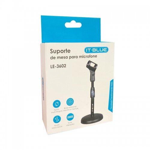 Suporte Mini Pedestal de Mesa para Microfone It - Blue - LE - 3602 - Truedata