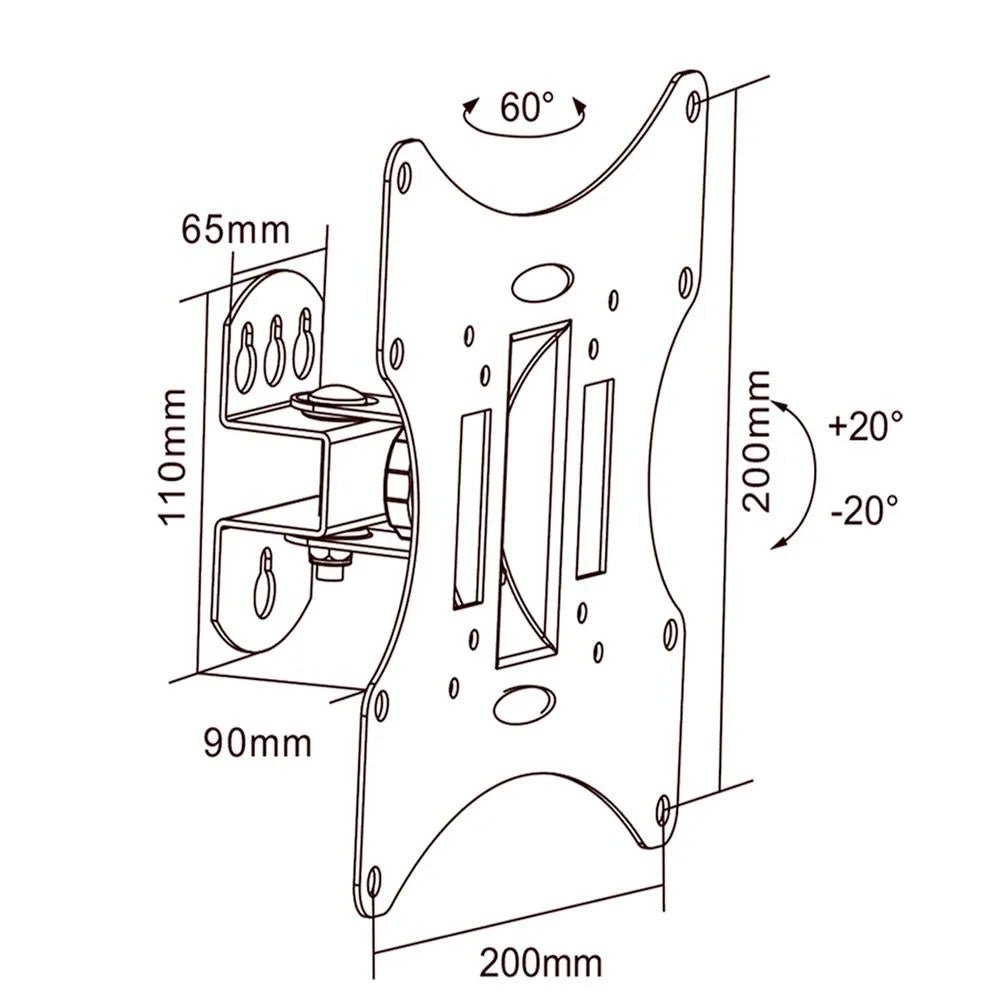 Suporte Para Tv Inclinável 23 A 42 Pols. Tomate - MT - 501A - Truedata