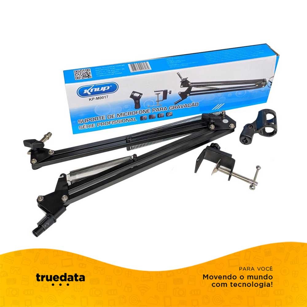 Suporte pedestal para Microfone Profissional Knup - KP - M0017 - Truedata