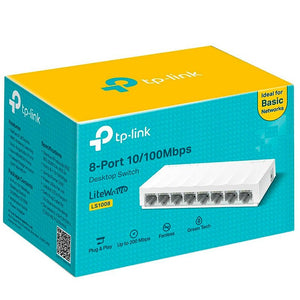 Switch 08 Portas Fast Ethernet 10/100 Mbps Tp - Link - LS1008 - Truedata