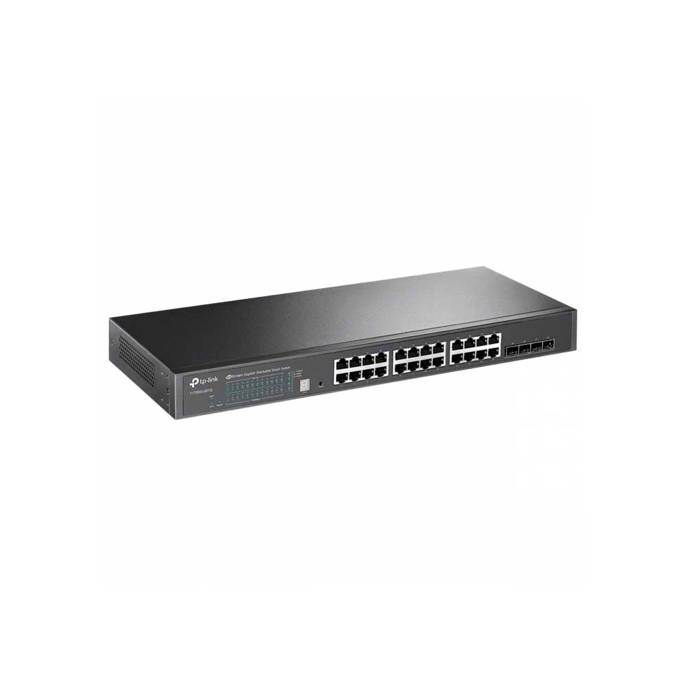 Switch 24 Portas Gigabit 10/100/1000 + 4 Portas SFP+ 10GE JetStream Tp - Link Gerenciavel - TL - SG3428X - Truedata
