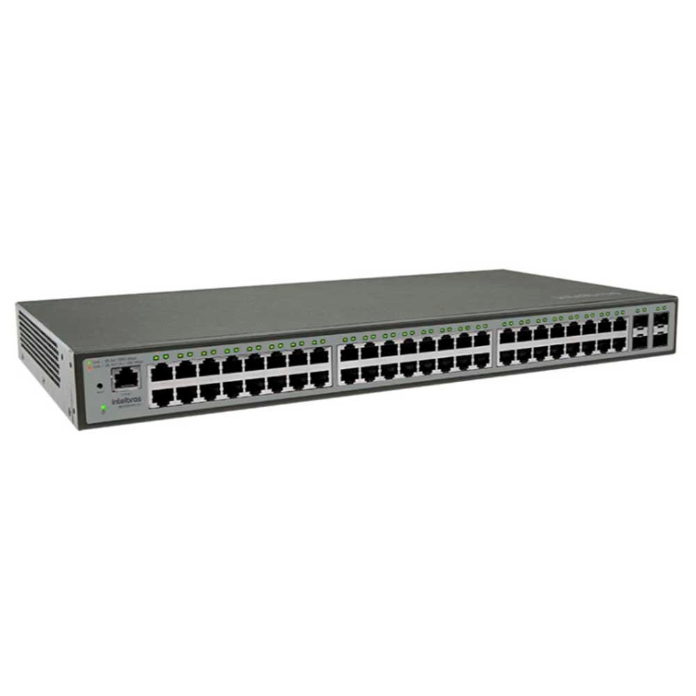 Switch 48 Portas Gigabit 10/100/1000 Mbps + 4 Portas Gbic SFP 1000 Mbps Intelbras Gerenciavel - SG 5204 MR L2+ - Truedata