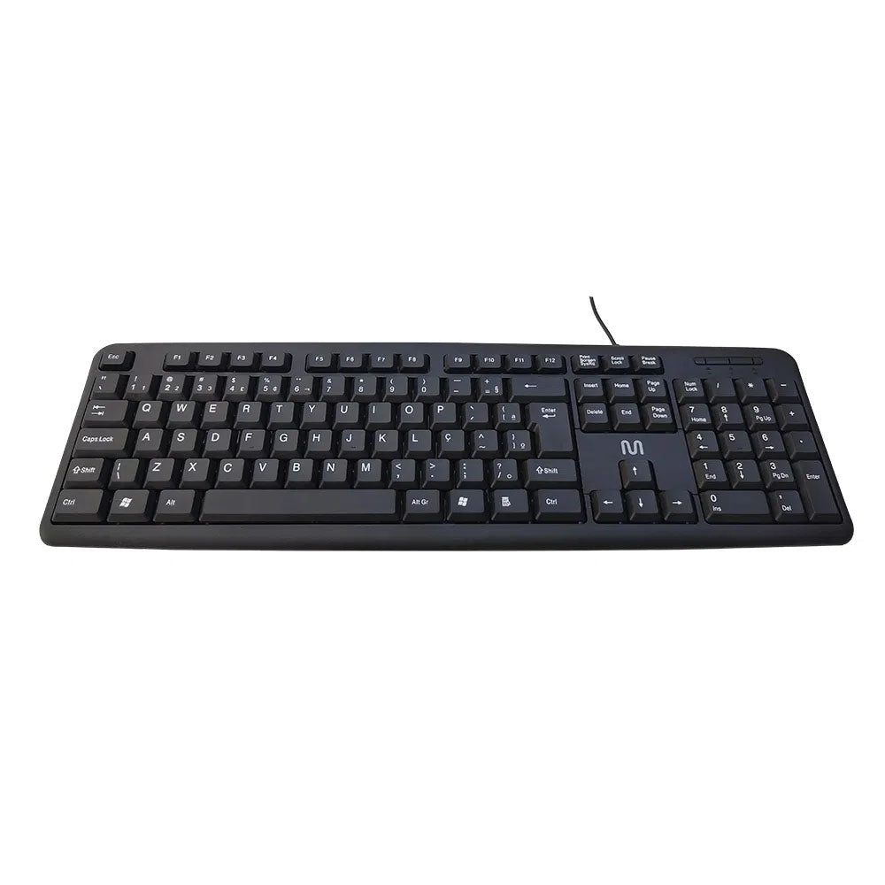 Teclado Com Fio Multilaser Slim Standard Abnt Preto Usb - TC065 - Truedata