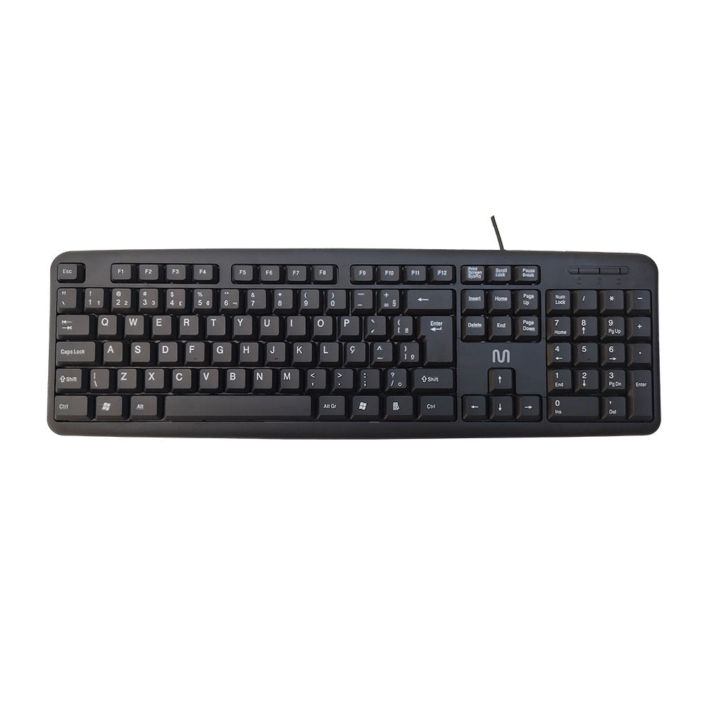 Teclado Com Fio Multilaser Slim Standard Abnt Preto Usb - TC065 - Truedata