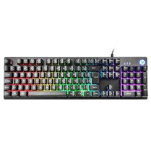 Teclado Gamer HP Usb Led Preto C/ RGB - K500F - Truedata