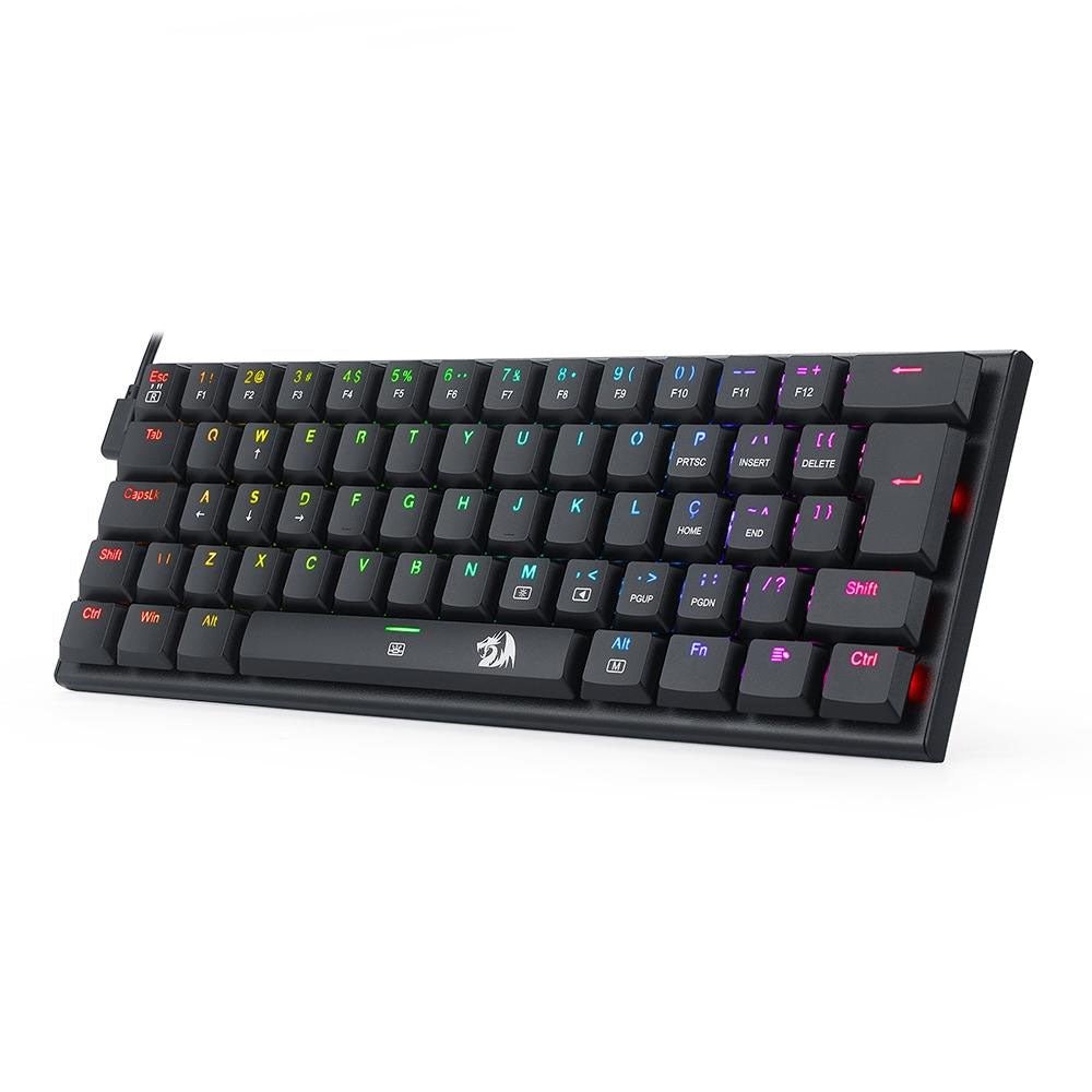 Teclado Gamer Mecânico Redragon Anivia RGB Switch Azul Preto - K614 - RGB (PT - BLUE) - Truedata