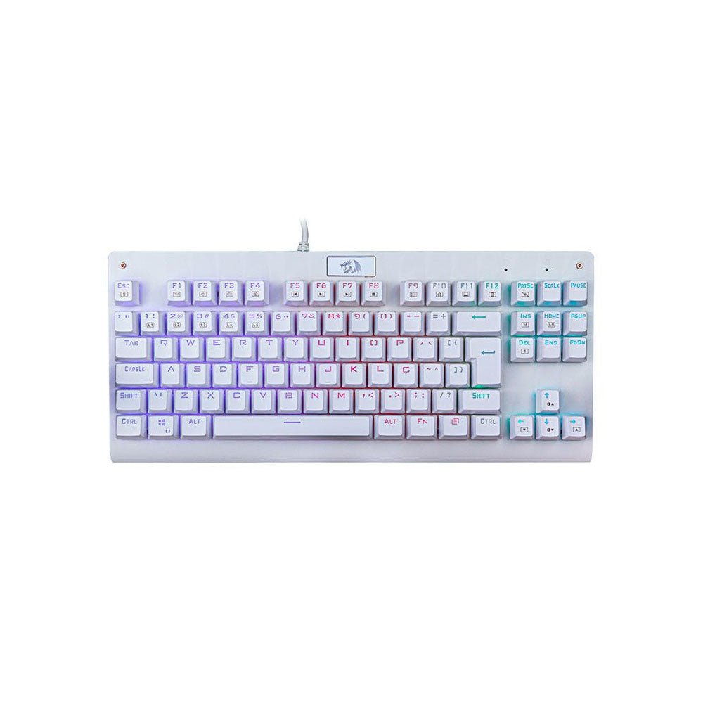 Teclado Gamer Mecânico Redragon Dark Avenger RGB Branco - K568W - RGB - Switch Brown - Truedata