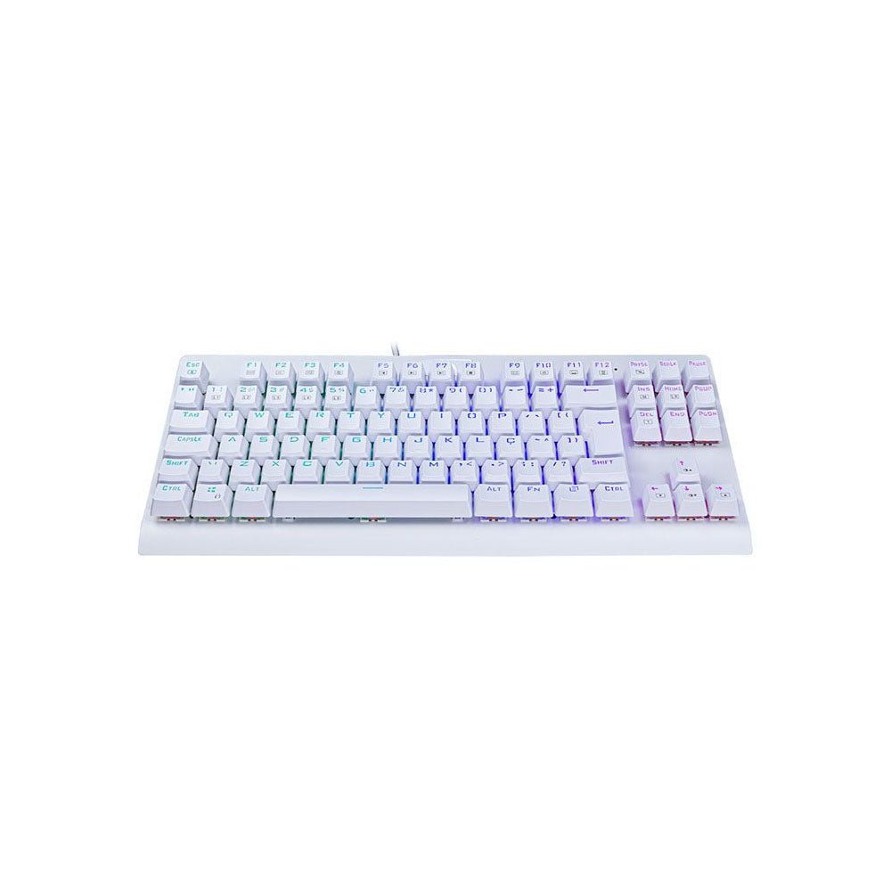 Teclado Gamer Mecânico Redragon Dark Avenger RGB Branco - K568W - RGB - Switch Brown - Truedata