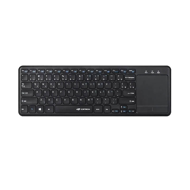 Teclado Sem Fio C3Tech Touchpad Smart Tv Preto - WT100BK - Truedata