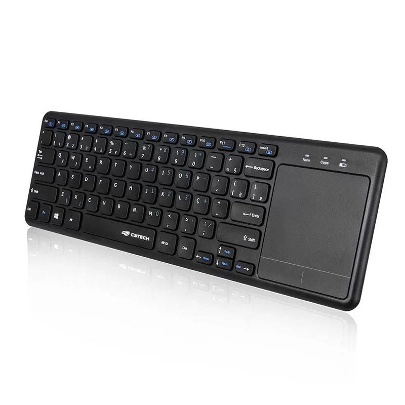 Teclado Sem Fio C3Tech Touchpad Smart Tv Preto - WT100BK - Truedata