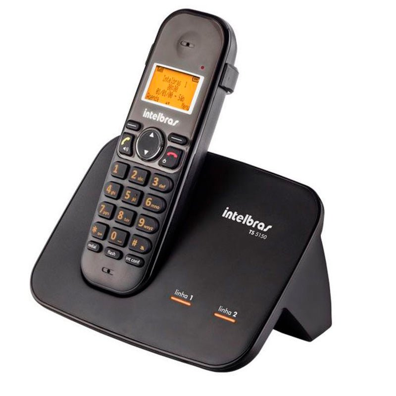Telefone Sem Fio Digital Para Duas Linhas Intelbras Ts5150 Preto Ident De Chamadas - 4125150 - Truedata