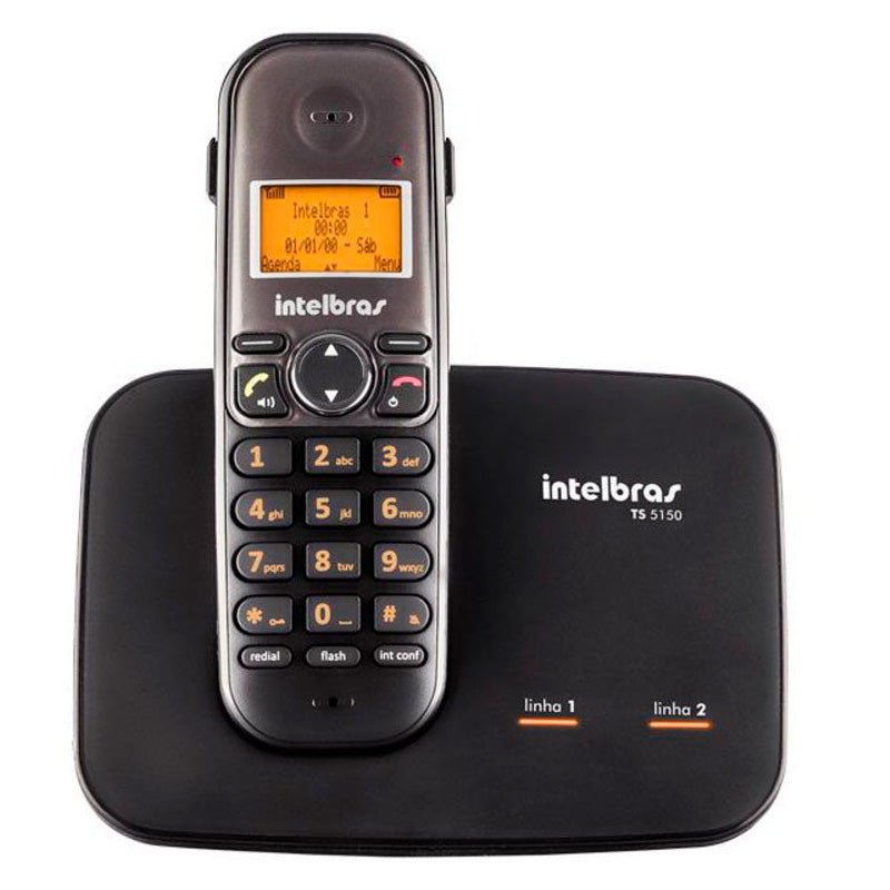 Telefone Sem Fio Digital Para Duas Linhas Intelbras Ts5150 Preto Ident De Chamadas - 4125150 - Truedata