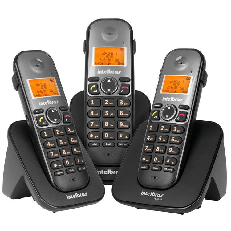 Telefone Sem Fio Intelbras TS5123 + 2 Ramais - 4125123 - Truedata