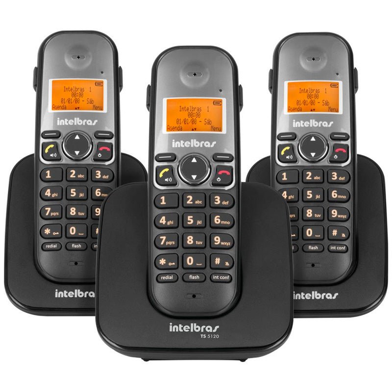 Telefone Sem Fio Intelbras TS5123 + 2 Ramais - 4125123 - Truedata