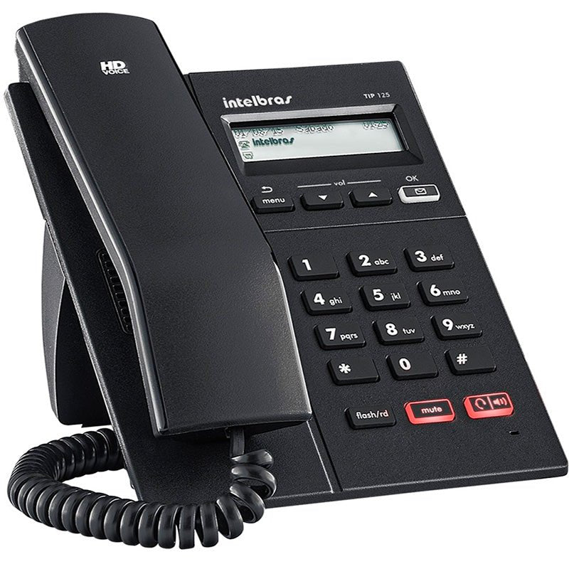 Telefone Voip Ip Intelbras Tip 125i Preto Display Viva Voz Hd - 4201250 - Truedata