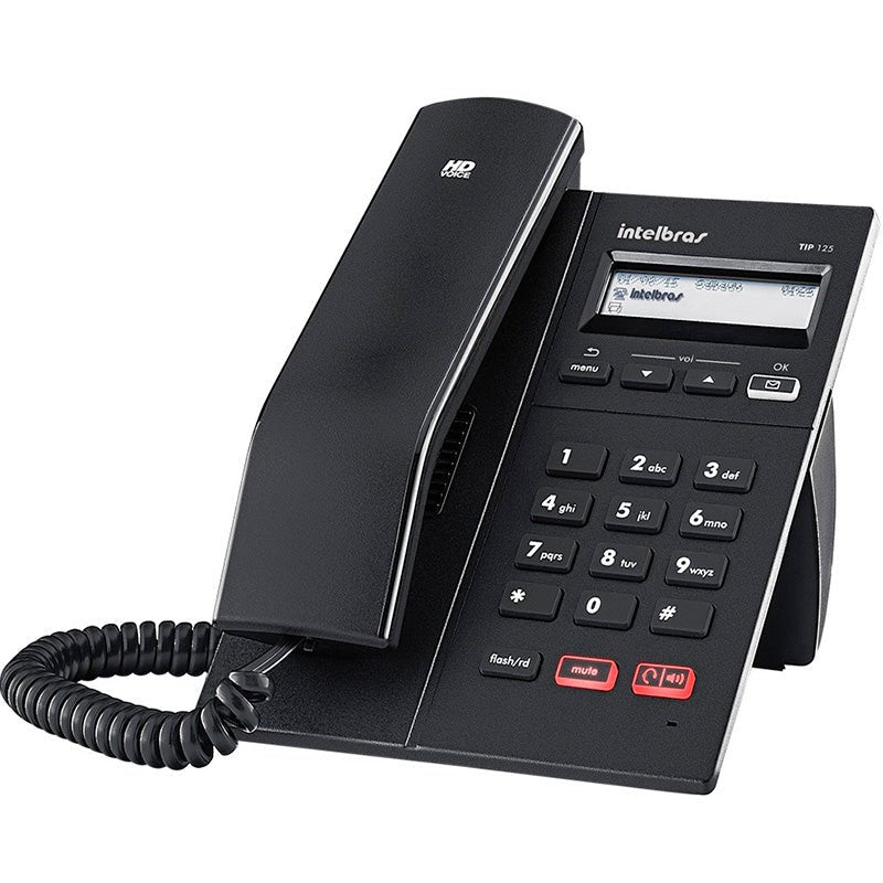 Telefone Voip Ip Intelbras Tip 125i Preto Display Viva Voz Hd - 4201250 - Truedata