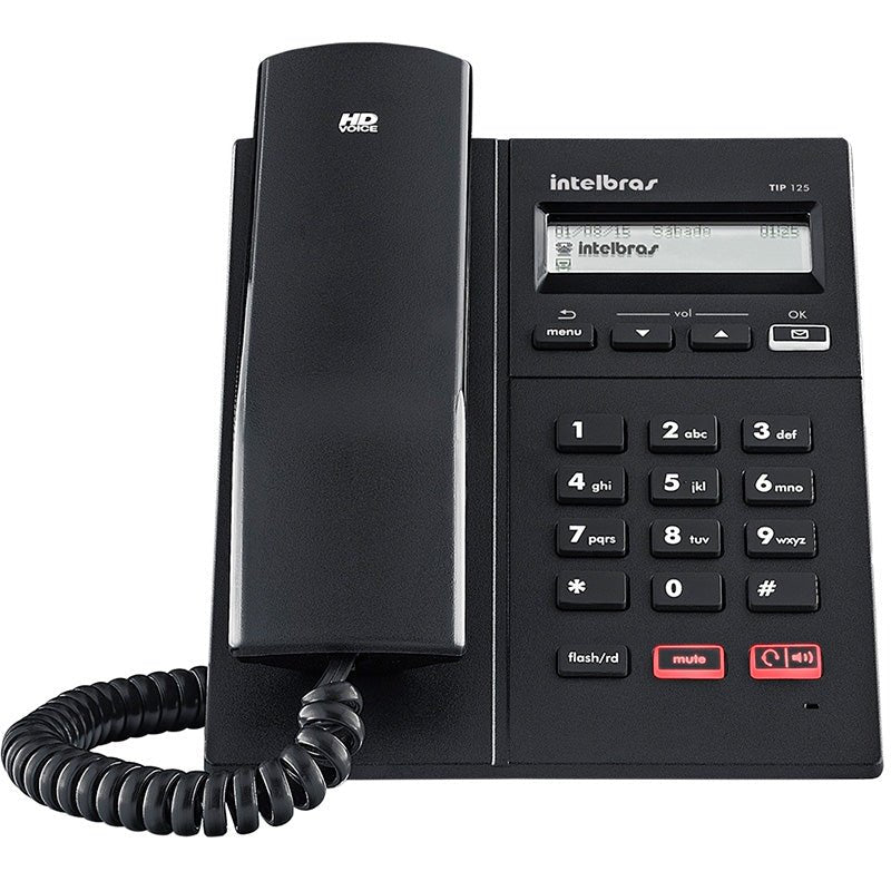 Telefone Voip Ip Intelbras Tip 125i Preto Display Viva Voz Hd - 4201250 - Truedata