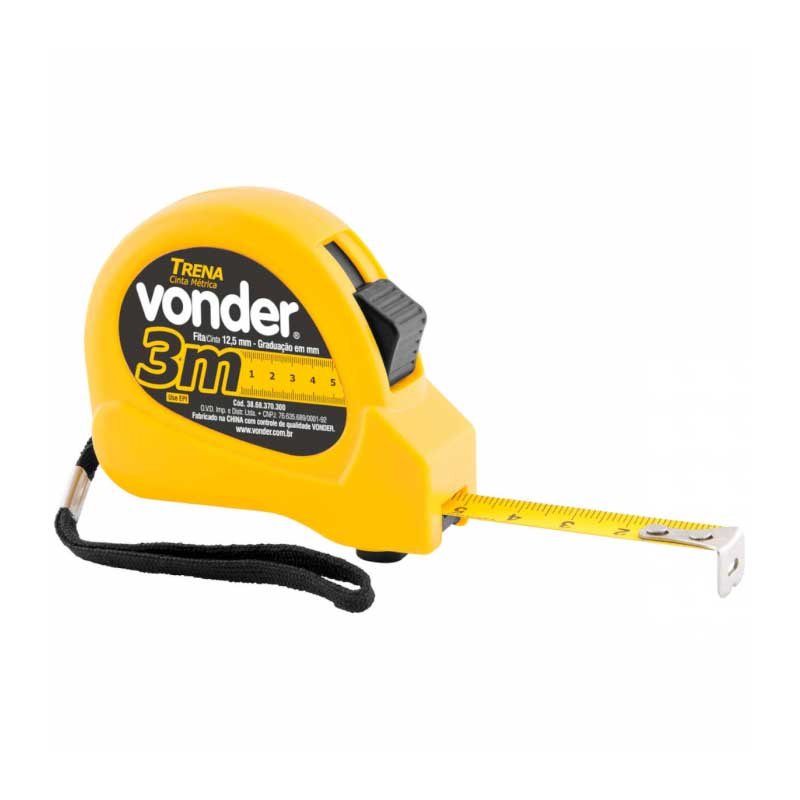 Trena Curta de Aço 3m X 12,5 mm Vonder - 36524 - Truedata