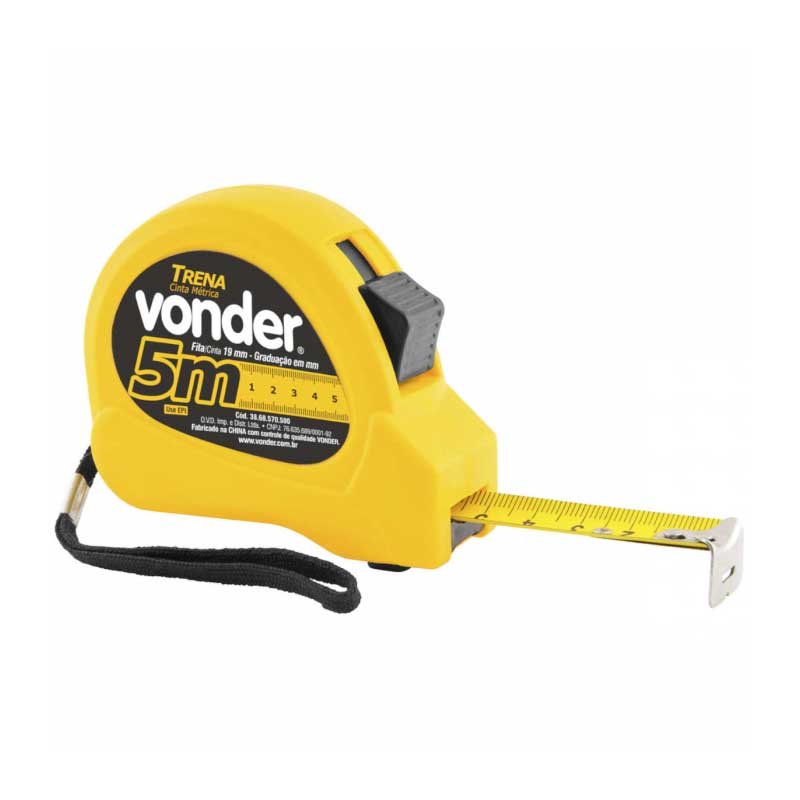 Trena Curta de Aço 5m X 19 mm Vonder - 36525 - Truedata