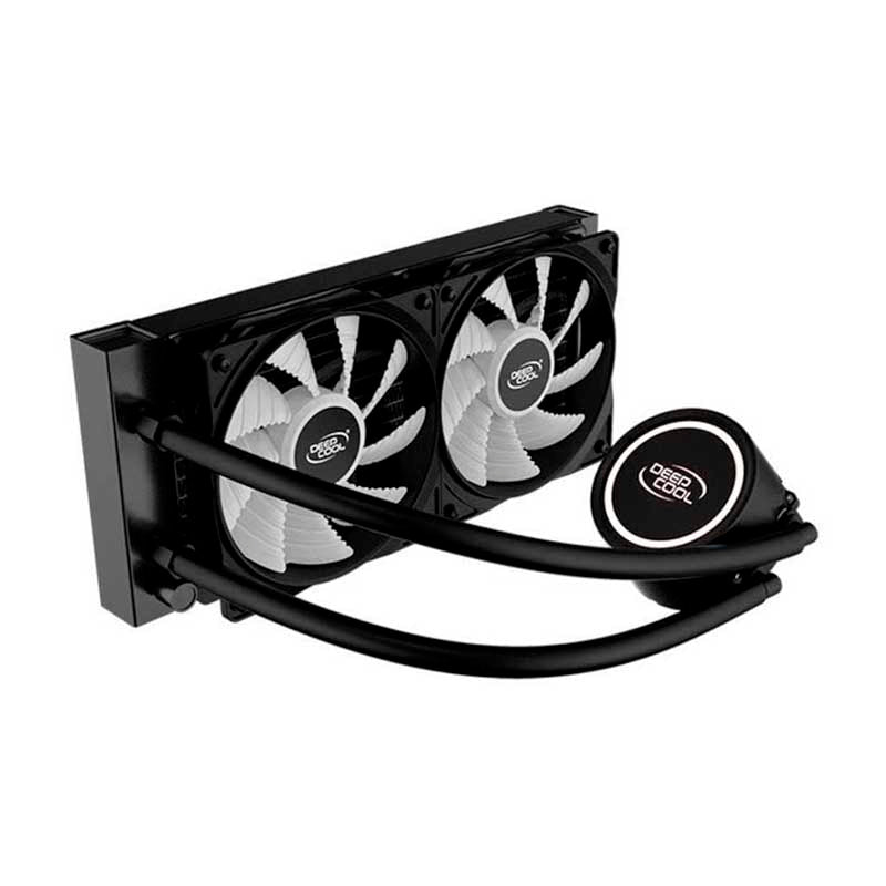 Water Cooler Dual Fan Deepcool Gammaxx L240T Led Branco (Intel/AMD) - DP - H12RF - GL240TW - Truedata