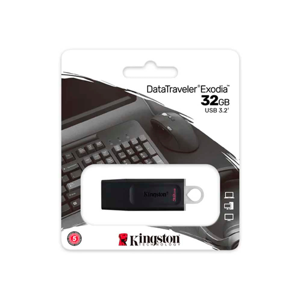 Pen Drive 32gb Kingston DataTravaler Exodia 3.2 Preto - DTX/32GB