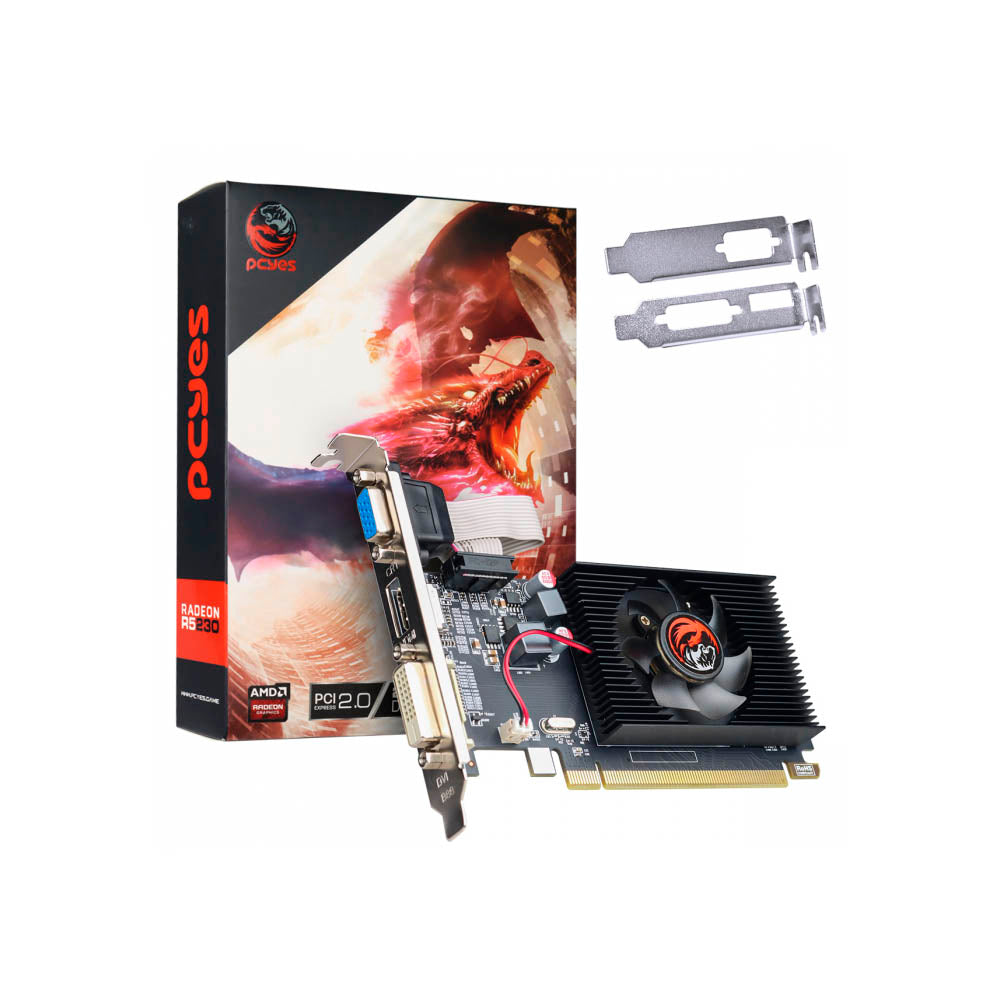 Placa De Video 2gb R5 230 Ddr3 AMD Radeon Pcyes 64bits Low Profile Hdmi Dvi Vga - PA230DR364LP