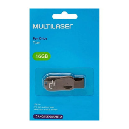 Pen Drive 16gb Multilaser Titan Preto - PD602