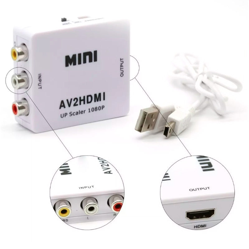 Adaptador Conversor Av (Rca) Para Hdmi - Av2hdmi