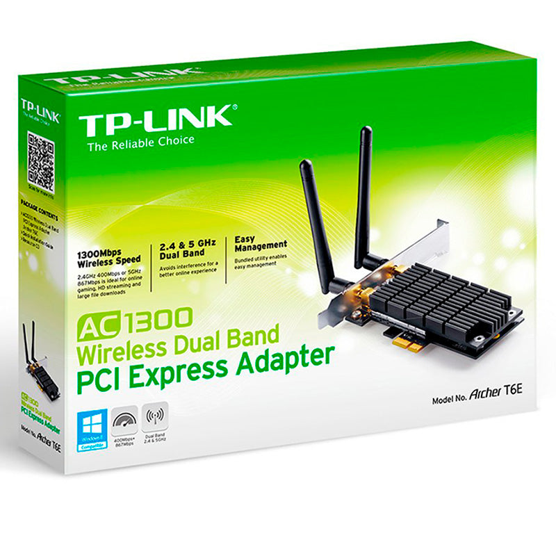 Placa De Rede Sem Fio Pci-E Tp-Link  Dual Band 2 Ant - T6e Ac1300