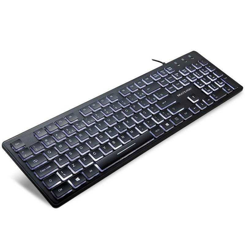 Teclado Com Fio Multimidia Multilaser Retroiluminado Led Branco - TC218