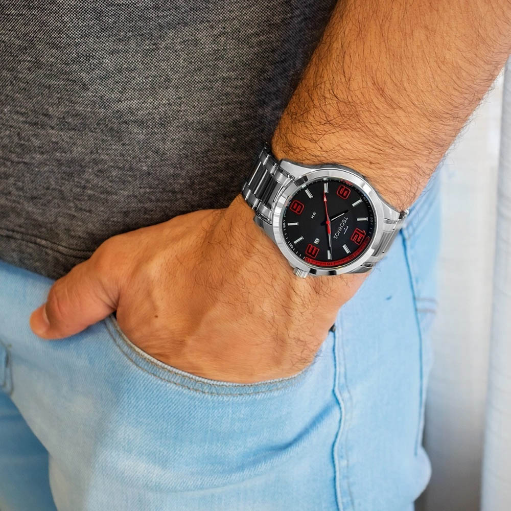 Relógio de Pulso Technos Masculino Racer em Aço Prata - 2115KLM/1R