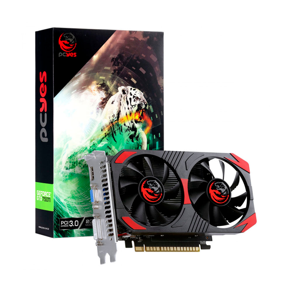 Placa De Video 2gb Gddr5 PcYes Gtx750Ti 128bits 1020mhz Dual Fan Hdmi Dvi Vga - PJ750TIR5DF