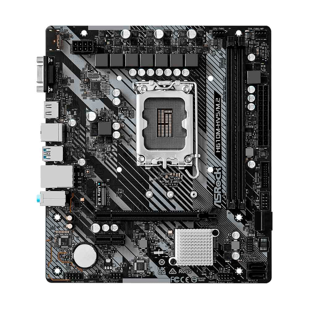 Placa Mae ASRock H610M-HVS Lga 1700 Ddr4 Hdmi USB 3.2 M.2 (12a e 13a Geração)