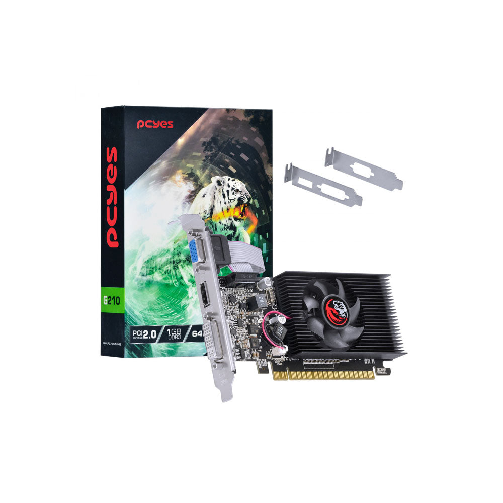 Placa De Video 1gb G210 Ddr3 Nvidia Geforce Pcyes 64Bits Hdmi Dvi Vga Low Profile - PVG2101GBR364LP