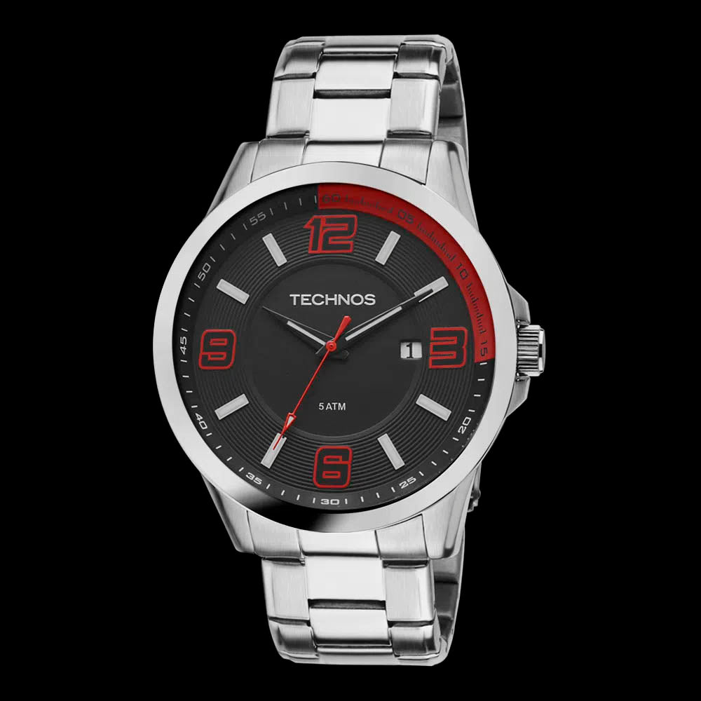 Relógio de Pulso Technos Masculino Racer em Aço Prata - 2115KLM/1R