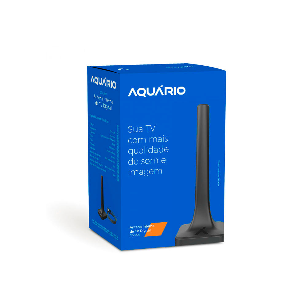 Antena Interna para TV Digital - FM 2.5m Aquario - DTV-200