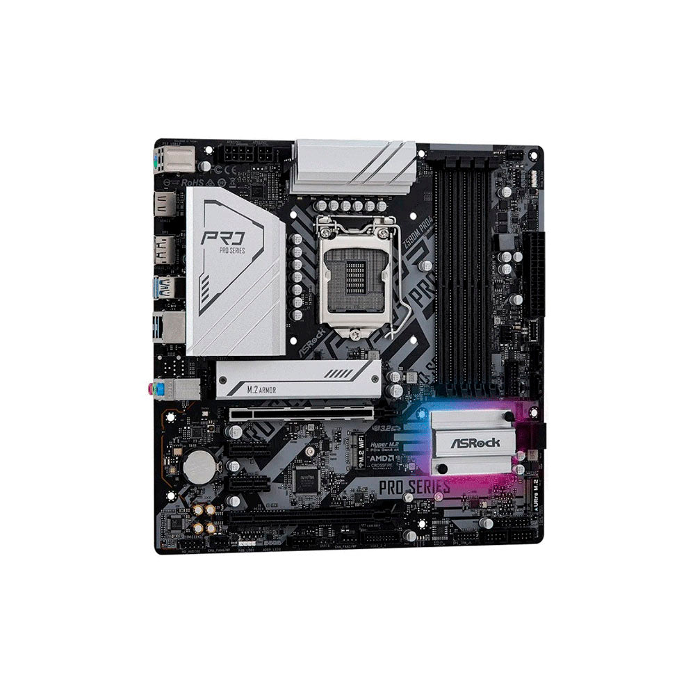 Placa Mae ASRock Z590M Pro4 Lga 1200 Atx Ddr4 Hdmi Displayport M.2 Usb 3.2 (10a e 11a Geração)