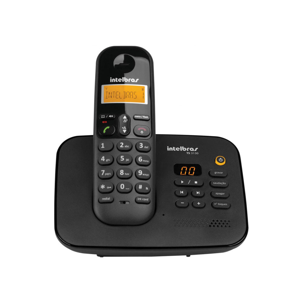 Telefone Sem Fio Digital C/ Secretaria Eletronica Intelbras Ts3130 Preto - 4123130